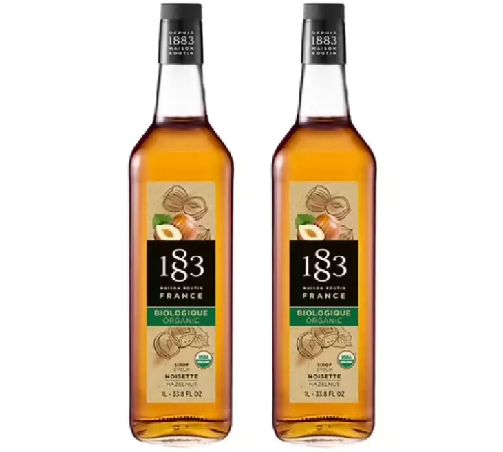 Sirop Noisette BIO - Bouteille verre - 1883 ROUTIN - 2 x 1 L