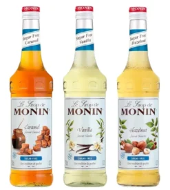 3 Sirops Sans Sucre de 70cl - Vanille Caramel Noisette - MONIN