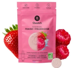 Solid drinks fraise et framboise bio - 12 pastilles - QWETCH
