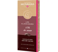 Tablette Chocolat Noir 65% - 80 g - MONBANA