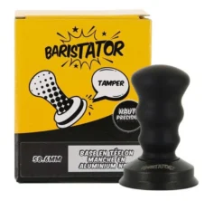 Tamper café BARISTATOR 58,6 mm base antistatique et manche en aluminium noir