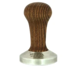 Tamper café MOTTA 58 mm base acier convexe et manche bois foncé
