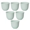 6 Tasses à café embossées 80 ml bleu céladon - LOVERAMICS