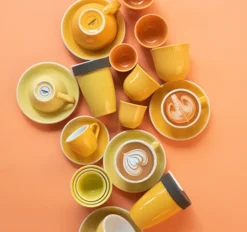 6 Tasses à café embossées 250 ml orange - LOVERAMICS