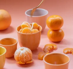 6 Tasses à café embossées 150 ml orange - LOVERAMICS