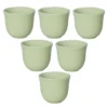 6 Tasses à café embossées 80 ml vert - LOVERAMICS
