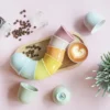6 Tasses à café embossé 150 ml bleu céladon - LOVERAMICS
