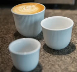 6 Tasses à café embossé 150 ml bleu céladon - LOVERAMICS