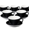 6 Tasses Café Latte et sous-tasses Egg 30cl Black - Loveramics