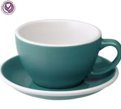 6 Tasses Café Latte et sous-tasses Egg 30 cl Teal - Loveramics