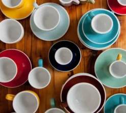 6 Tasses Café Latte et sous-tasses Egg 30cl River Blue - Loveramics
