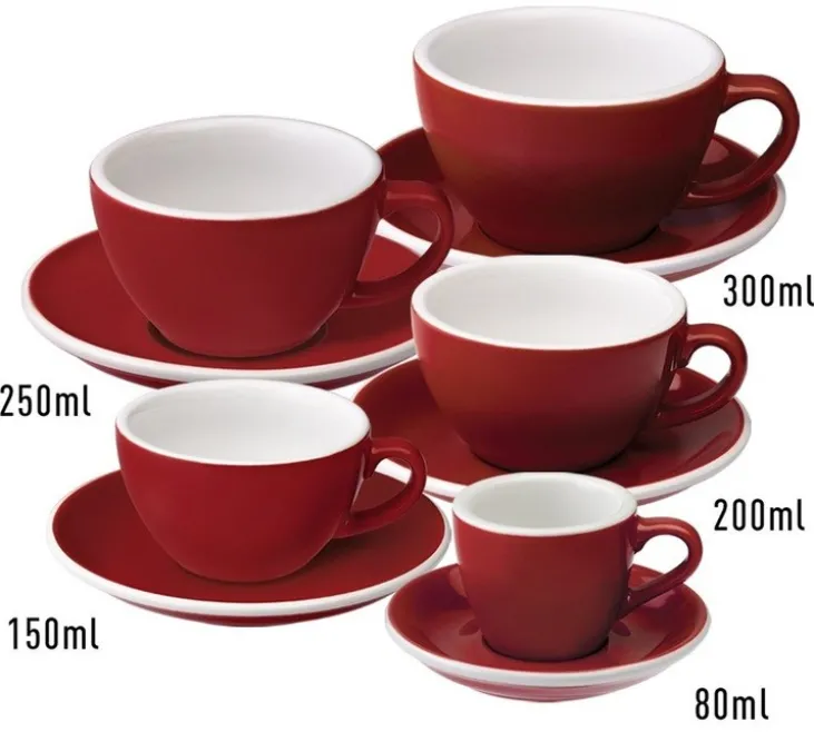 6 Tasses Café Latte et sous-tasses Egg 30cl River Blue - Loveramics
