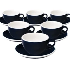 6 Tasses Cappuccino et sous-tasses Egg 20 cl Denim - Loveramics