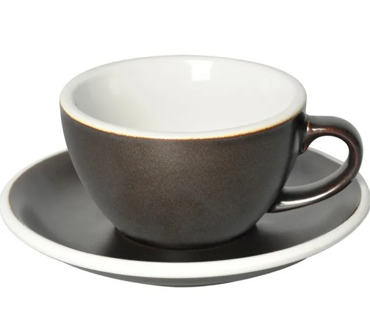6 Tasses Cappuccino et sous-tasses Egg 20 cl Gunpowder- Loveramics