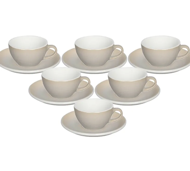 6 tasses Cappuccino + 6 sous tasses "Ivory" - 200 ml - Loveramics