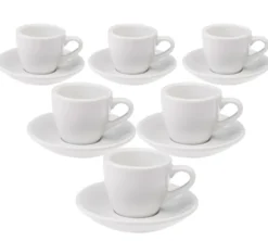 6 Tasses Espresso et sous-tasses Egg White Loveramics - 8 cl