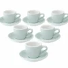 6 Tasses Espresso et sous-tasses Egg 8 cl River blue - Loveramics