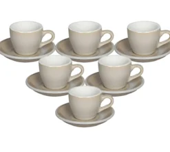 6 tasses Espresso 80 ml + 6 sous tasses "Ivory" - Loveramics