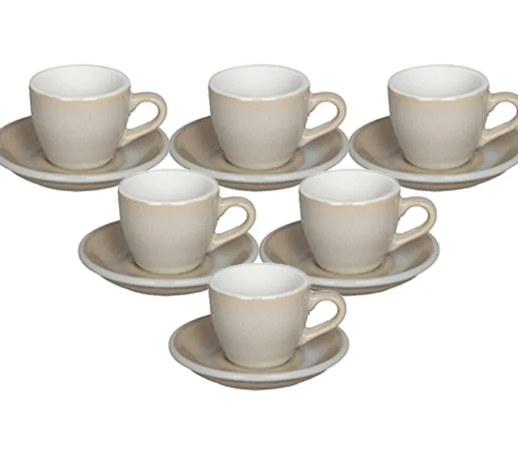 6 tasses Espresso 80 ml + 6 sous tasses "Ivory" - Loveramics