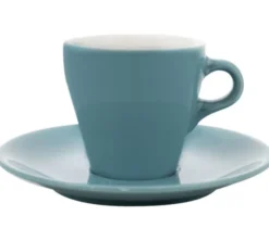 3 Tasses et sous-tasses Espresso Origami Turquoise - 9cl