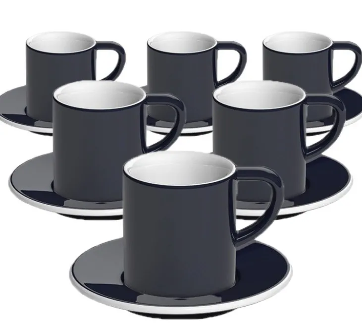 6 Tasses et sous-tasses Espresso Bond 8 cl Denim - Loveramics