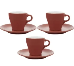 3 Tasses et sous tasses Espresso 9cl Rouge - ORIGAMI