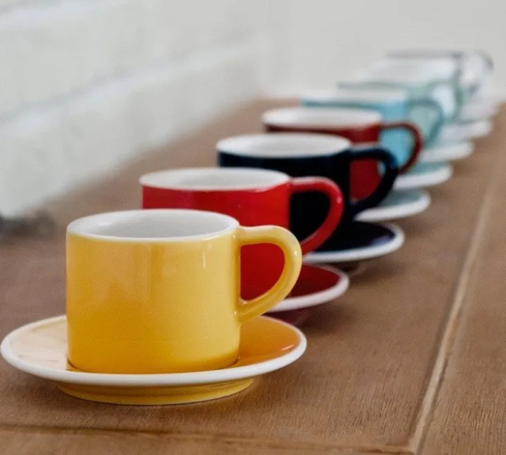 6 Tasses et sous-tasses Espresso Bond 8 cl Rouge - Loveramics