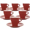 Tasses - ORIGAMI - Espresso et sous tasses rouge 9cl x6