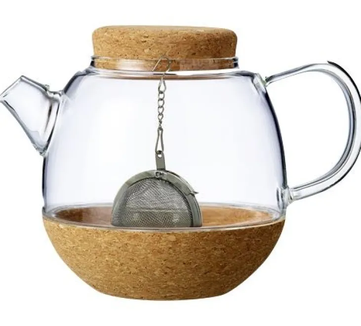 Théière Cortica en verre et liège 50 cl + boule à thé - VIVA Scandinavia