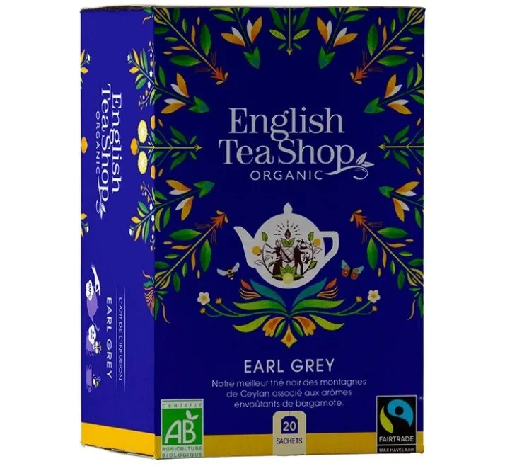 Thé Noir Earl Grey Bio & Equitable - 20 sachets - FAIRTRADE - ENGLISH TEA SHOP