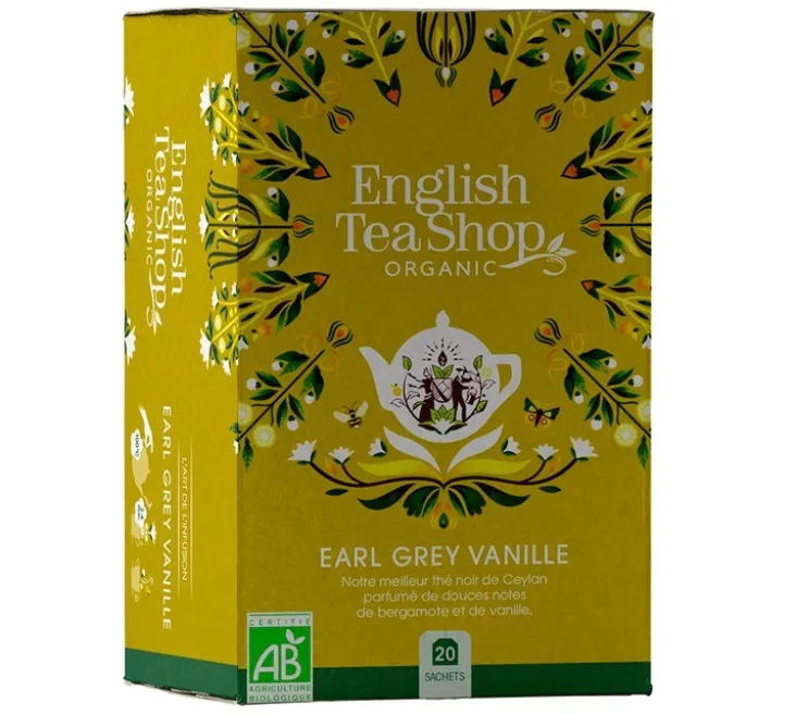 Thé Noir Earl Grey Vanille Bio - 20 sachets - ENGLISH TEA SHOP