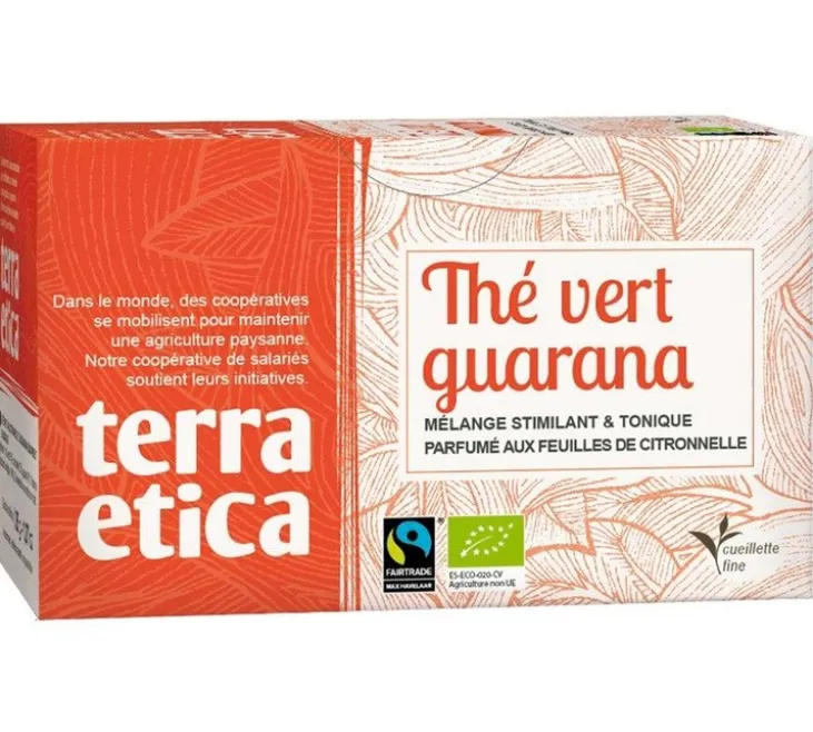Thé Vert Guarana Citronnelle Bio & Equitable - 20 sachets - Terra Etica