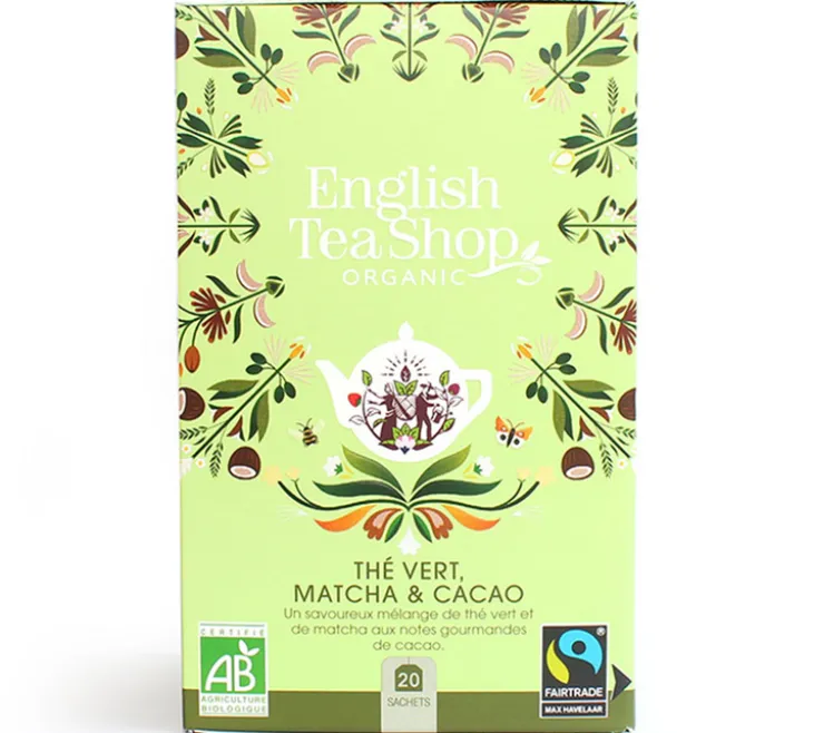 Thé Vert Matcha Cacao Bio & Equitable - 20 sachets - FAIRTRADE - ENGLISH TEA SHOP