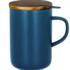 Tisanière en grès 47.5 cl Bleu et couvercle en acacia - OGO