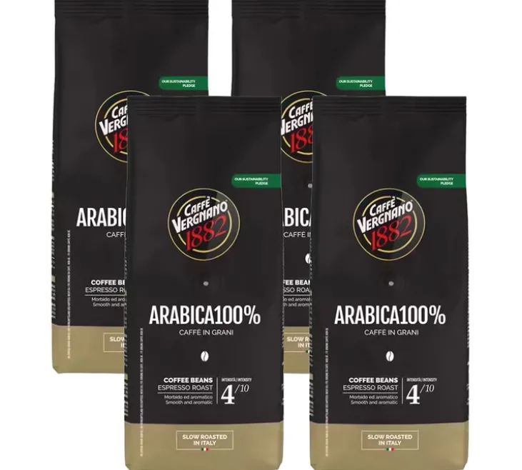 4 x 250 g - Café en grain - 100% Arabica - CAFFÈ VERGNANO