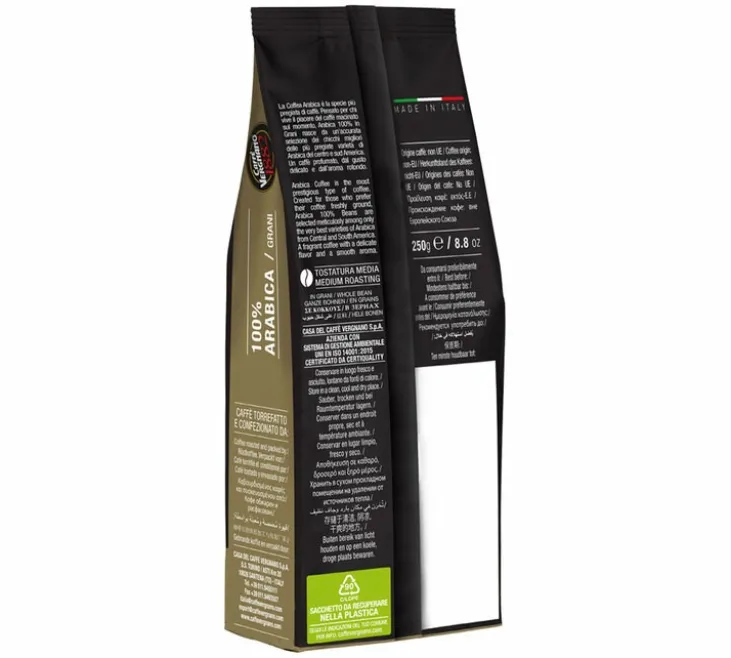 4 x 250 g - Café en grain - 100% Arabica - CAFFÈ VERGNANO