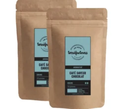 2 x 125 g - Café en grain - Aromatisé saveur Chocolat - LES PETITS TORRÉFACTEURS