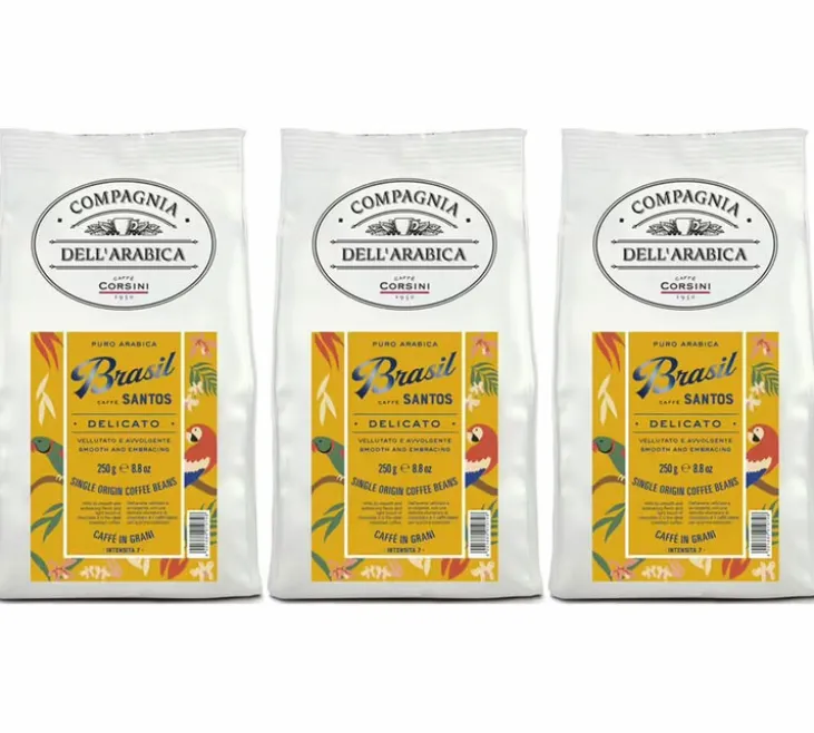 3 x 250 g - Café en grain - Brésil Santos - CORSINI