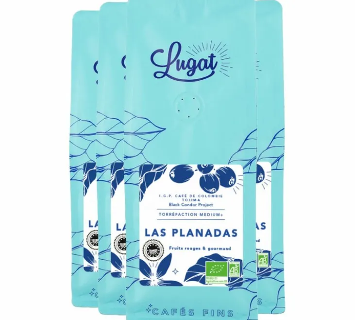 4 x 250 g - Café en grain - Colombie Las Planadas Bio - LUGAT