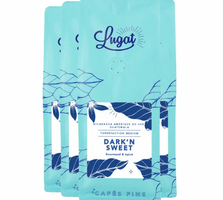 4 x 250 g - Café en grain - Dark’n Sweet anciennement Le Dark'n Sweet - LUGAT