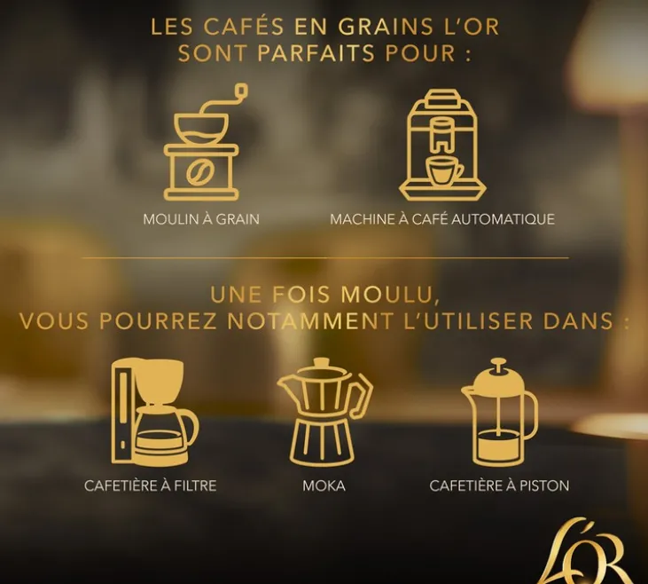 2 x 500 g - Café en grain - Espresso - L'OR