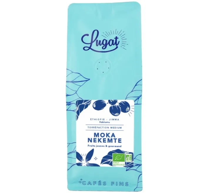 4 x 250 g - Café en grain - Ethiopie Moka Nekemte Bio - LUGAT