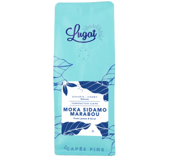 4 x 250 g - Café en grain - Ethiopie Moka Sidamo Marabou - LUGAT