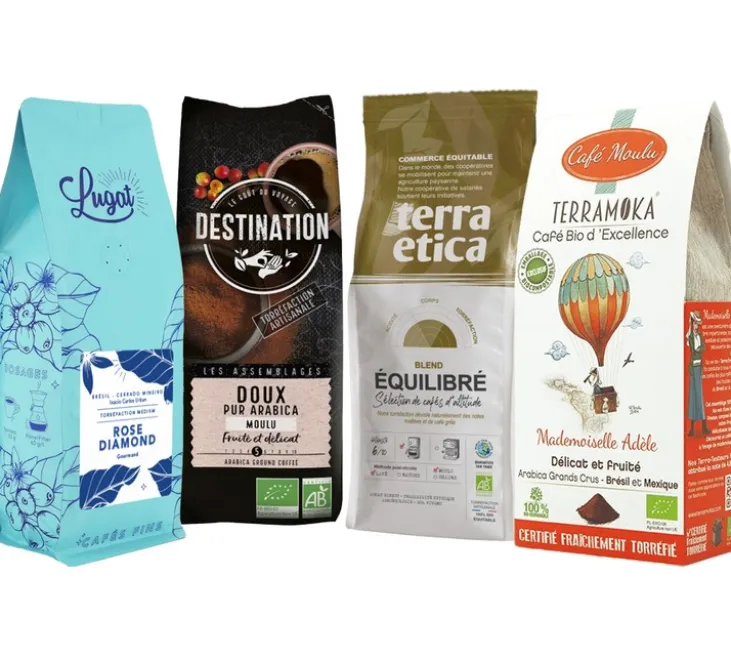 4 x 250g - Café moulu - Pack découverte top cafés français - MAXICOFFEE