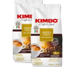2 x 1 kg - Café en grain - Aroma Gold 100% Arabica - KIMBO