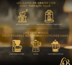 4 x 1 kg - Café en grain - Intensité 10 - L'OR