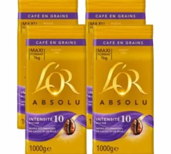 4 x 1 kg - Café en grain - Intensité 10 - L'OR