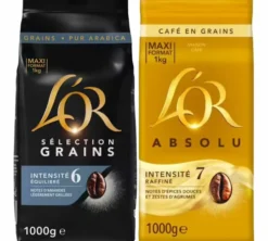 2 X 1 kg - Café en grain – Pack découverte Absolu & Sélection Arabica – L’OR